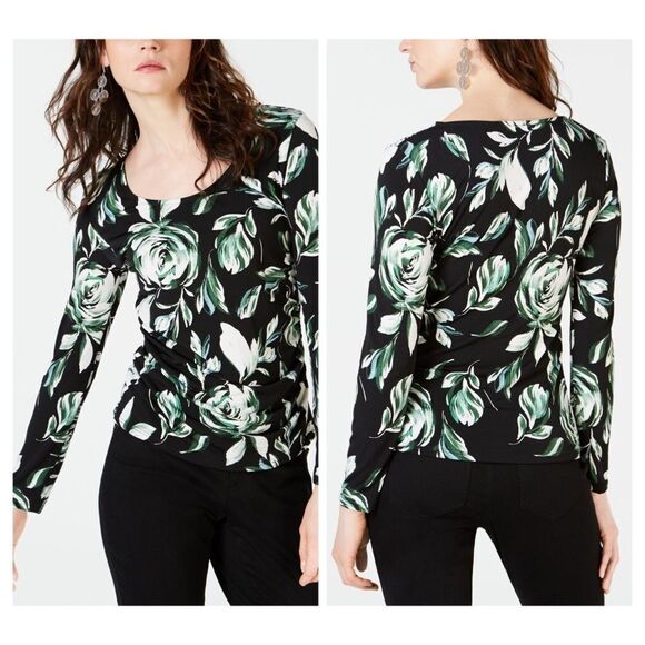 INC International Concepts Floral Blouse Size XL - Picture 1 of 10